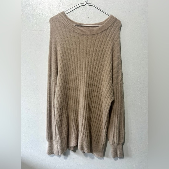 Aerie Buttercream Drop Shoulder Ribbed Sweater - Small - Picture 5 of 10